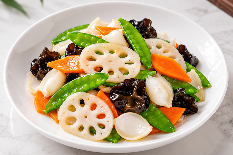 Stir Fried Lotus Root and Mixed Vegetables 荷塘小炒